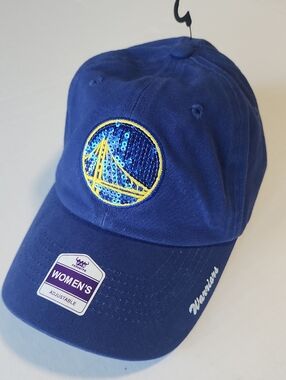 Women's Golden State Warriors Sparkle Rare Embriodered Sequin Logo Baseball Cap